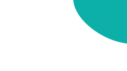 Clean, minimalist design featuring a vibrant teal quarter circle on a crisp white background. Ideal for modern branding, presentations, or abstract backdrops.