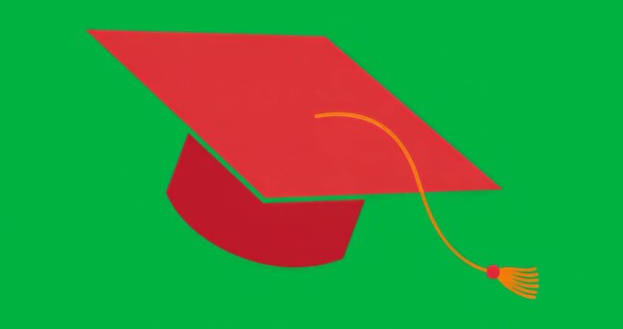 Loop causing transparent background shift while graduation cap staying centered highlighting focus