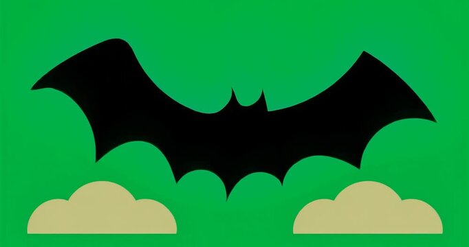 Bat icon appearing at center as tan mounds emerging at corners forming emblem on transparent canvas