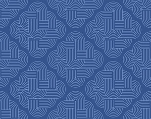 Abstract luxury oriental stripe line seamless pattern background on blue color