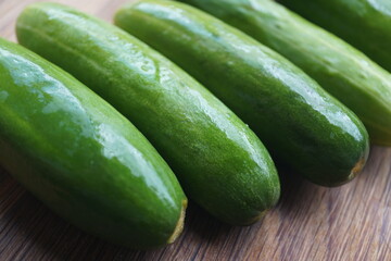 Group of Fresh Cucumbers for Cooking and Healthy Ingredient