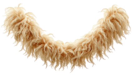 Light beige shaggy fur garland