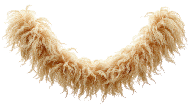 Light beige shaggy fur garland