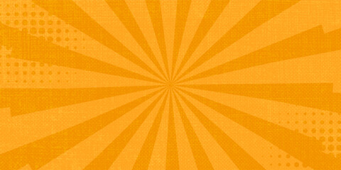 Retro rays comic yellow background raster gradient halftone pop art style