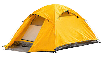 Bright yellow dome tent