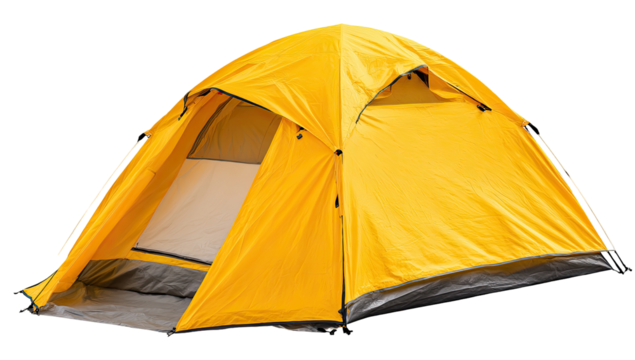 Bright yellow dome tent