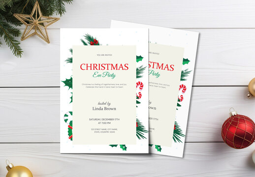 Elegant Christmas Eve Party Invitation Template