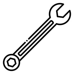 Open Ended and Box End Wrench Outline Icon