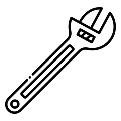 Adjustable Wrench Tool Outline Icon
