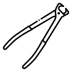 Dental Extraction Forceps Icon in Line Art Style