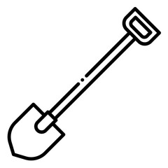 Shovel Outline Icon for Gardening and Construction