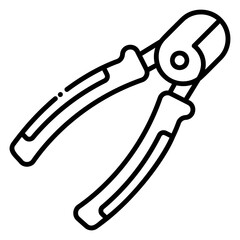 Wire Cutter Tool Line Art Icon