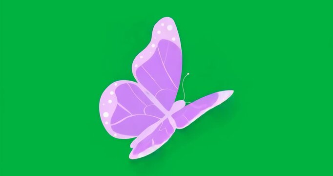 Neon purple butterfly appearing flapping wings with smoke showing hover on transparent backdrop