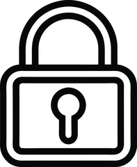 Simple Lock Tool Outline Vector Illustration.