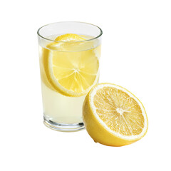 Glass of lemonade with lemon slices