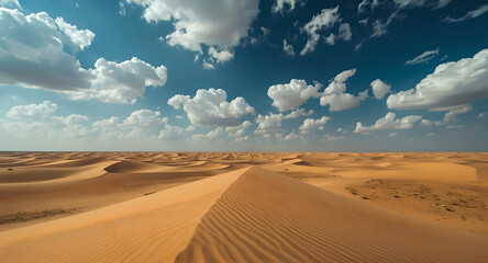Expansive Desert Landscape Under a Dramatic Sky