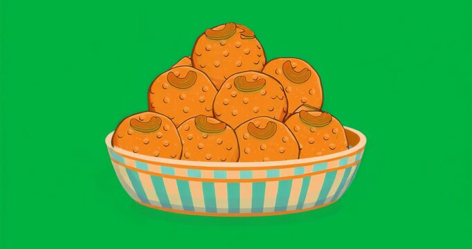 Seventh sphere emerging, basket tilting as spheres forming pyramid on clear backdrop for display