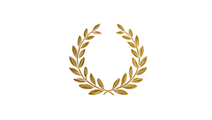 Gold wreath on black background