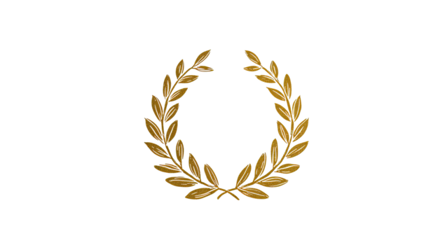 Gold wreath on black background