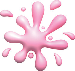 Glossy Pink Paint Splash Isolated on Vector File