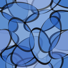 Seamless model with ellipse shape. Collage. Illustration in stained glass style. Art Dec. Seamless patterns with chaotic rounds of different colors. For wallpaper, textile print, tile and wrapping.