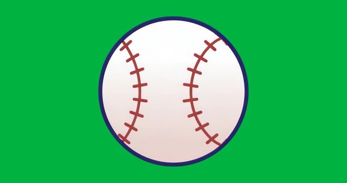 Glowing blue aura causing clockwise rotating baseball revealing red stitching for energy effect