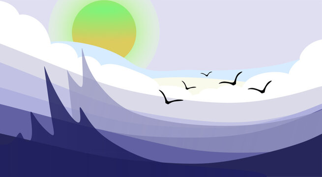 sky banner vector design