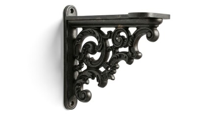 Elegant ornate cast iron shelf bracket for decor