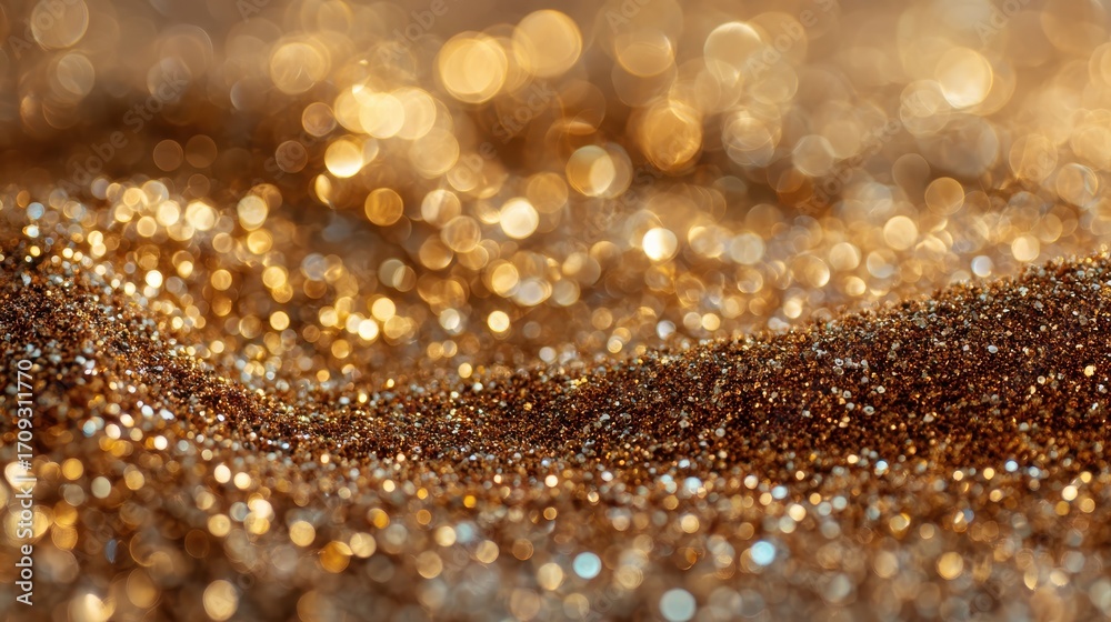 Canvas Prints sparkling golden macro close-up shot of glittering particles