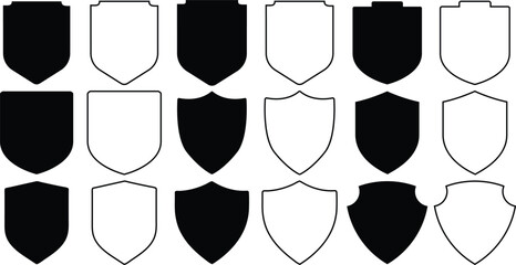 Shield Icons Set for Security, Privacy, and Protection Symbols