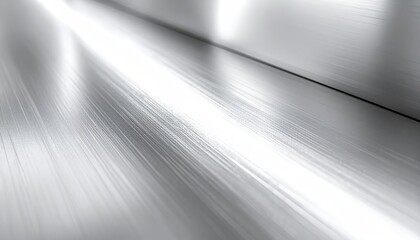Shiny, silvery material streaks horizontally, creating blurred effect of motion, like light on a sleek reflective surface