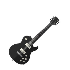 Modern Black Electric Guitar Vector