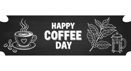 Celebrate Happy Coffee Day with a steaming cup of fresh beans.
