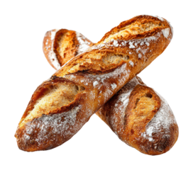 Baguette bread baking process artisan bakery food kitchen isolated on transparent background