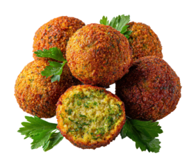 Cooking delicious falafel balls street food food urban isolated on transparent background