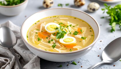 Bowl of chicken noodle soup (1)
