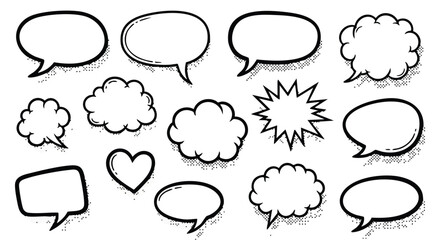 Dynamic comic speech bubbles and thought clouds for creative expression and engaging communication