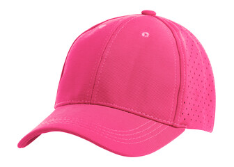 Side View Realistic Cap Mock Up In fuchsia Flash Color is a high resolution hat mockup to help you...