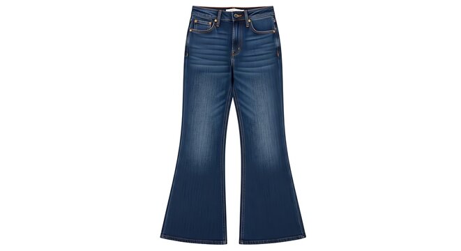 Dark wash flared denim jeans, womens fashion, stylish bottom wear, trendy bottoms, casual wear.