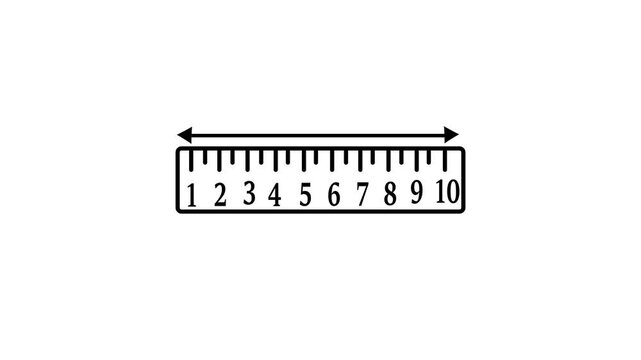 video animation black icon ruler and arrow measurement concept, on a green chroma key background