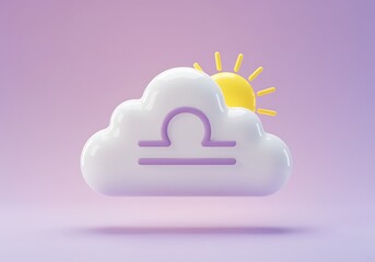 Libra Zodiac Sign 3D Rendering Illustration on a Pastel Background Promoting Astrology and Horoscope Themes