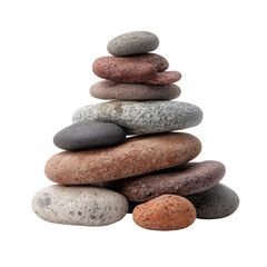 pile of stones isolated on transparent White background png