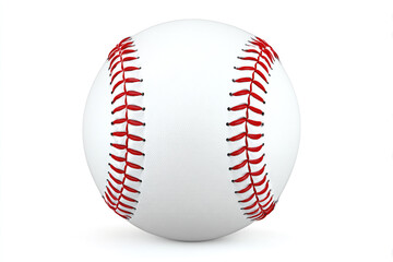 Classic baseball with red stitching isolated on white, perfect for sports promotions, athletic branding, and game day excitement, ready for your creative projects