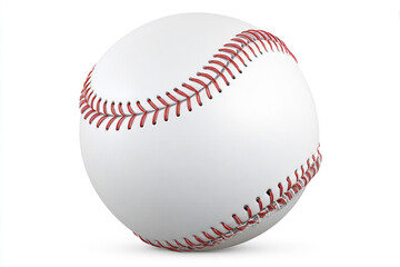 Professional baseball with red stitching isolated on white background, perfect for sports, team, or competition design projects