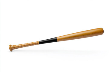 Classic baseball bat against a clean white backdrop, perfect for sports, games, and athletic concepts, ready for your creative projects