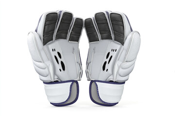 Professional cricket wicket keeping gloves isolated on white, ready for action, perfect for sports marketing, advertising, and athletic equipment promotions