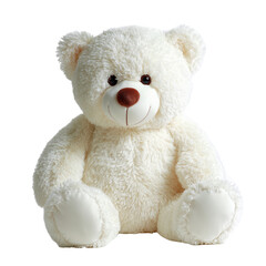 Obraz premium Adorable white teddy bear plush toy isolated on transparent White background png