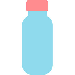 Blue water bottle with pink cap, hydration tool illustration perfect for health or fitness themes.

