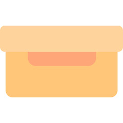 Orange storage box with lid, simple container illustration ideal for organization or packaging themes.

