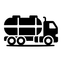 Simple Pictogram Vector Icon of Tanker Truck Design